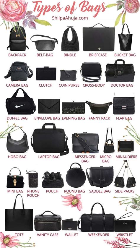 travel bags names|names of bags women use.